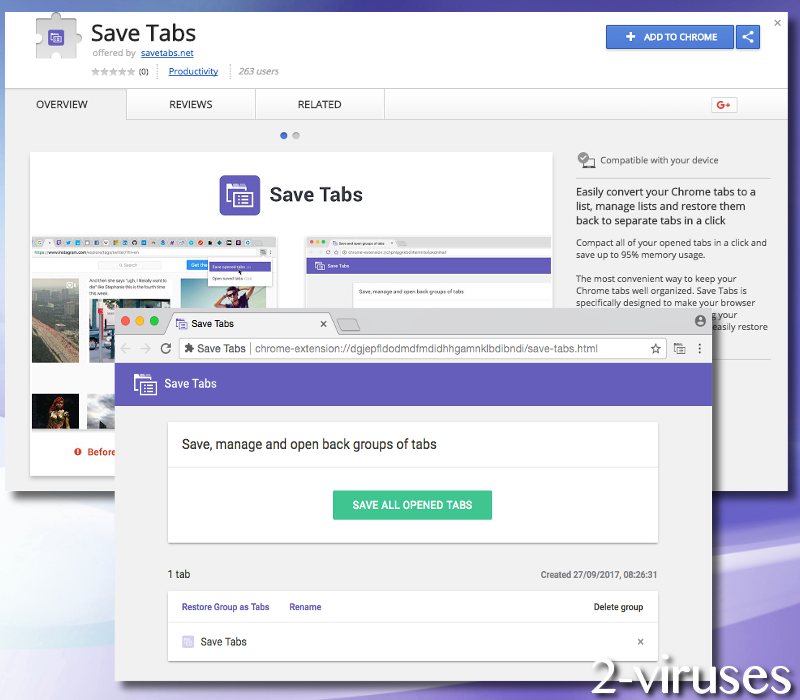 Save Tabs ads