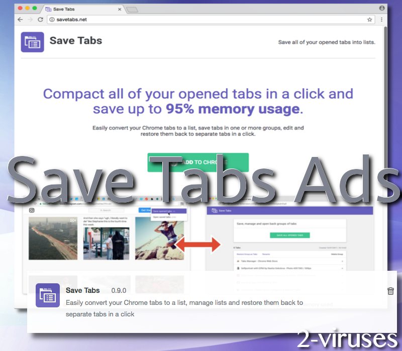 Save Tabs adware virus